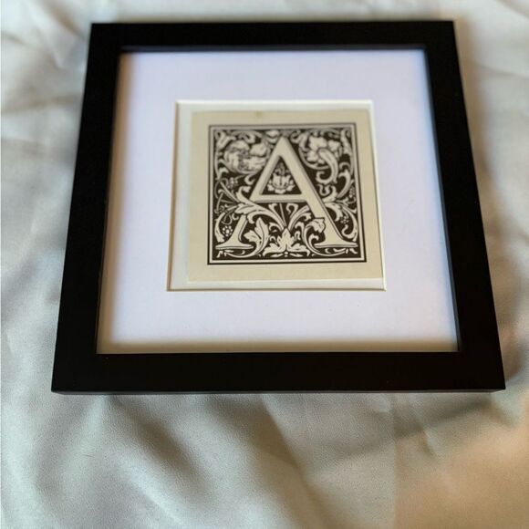 4.5” NEW! “N” Square Monogram Letter Print Ready to be Framed - Picture 4 of 4